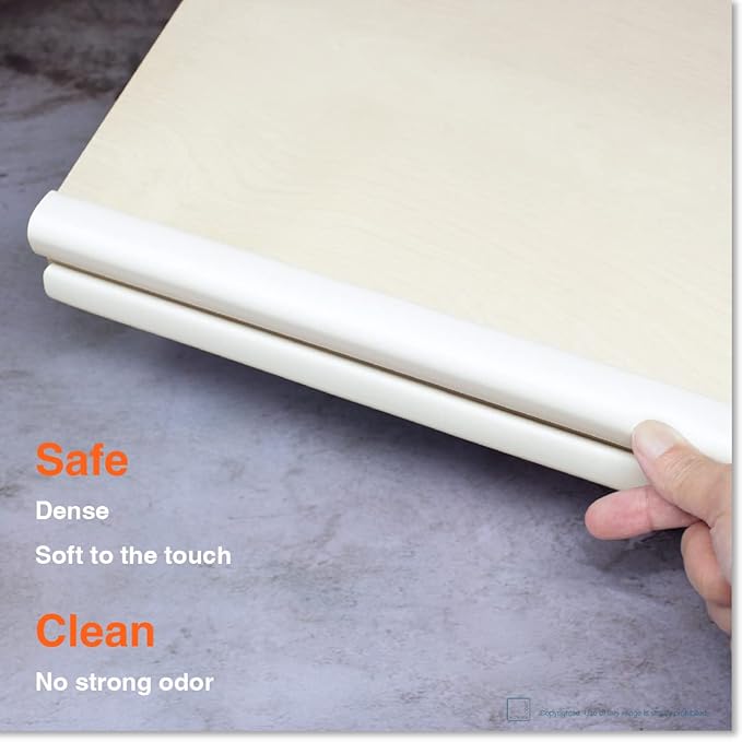 Roving Cove Slim-Fit Edge Protector for Baby Proofing (9ft Small Edge Only), Soft Rubber Foam Furniture Edge Bumper Guard, Desk Edge Cushion, 3M Adhesive, Oyster White (Off White)