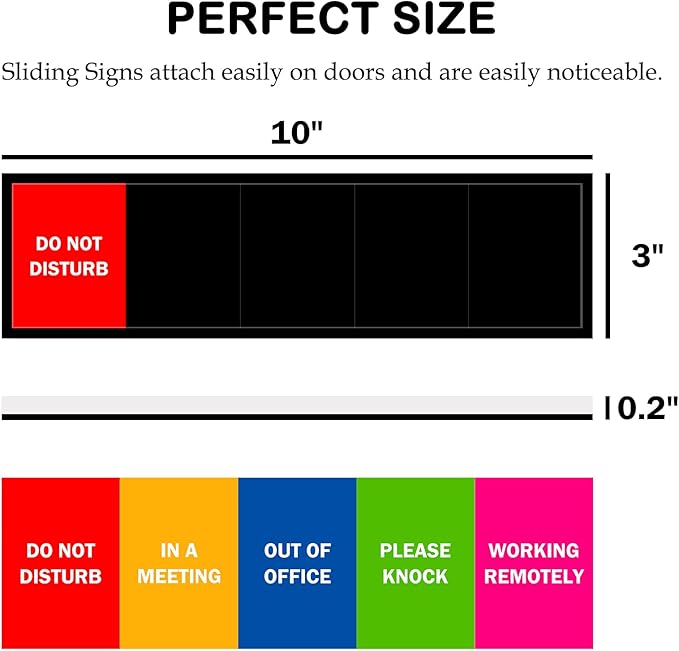 Office Door Sign,Do Not Disturb/Please Knock/Out of Office/in a Meeting/Working Remotely Sign, That Lets Others Know Whether You're Available Or Not For Business-Acrylic,(10" X3", Black)