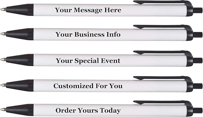 RevMark Personalized Ballpoint Pen, Custom Printed Name, Business or Event Information, Timeless Advertising, USA Made Pens, Promotional Marketing, Smooth Black Ink, Bulk Pack (Black,100 Ct.)