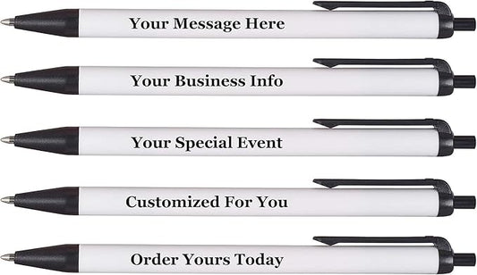 RevMark Personalized Ballpoint Pen, Custom Printed Name, Business or Event Information, Timeless Advertising, USA Made Pens, Promotional Marketing, Smooth Black Ink, Bulk Pack (Black,100 Ct.)