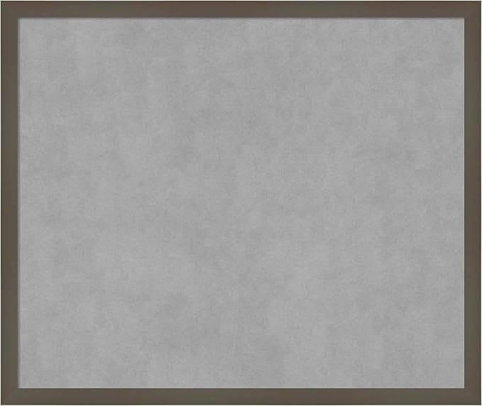 Amanti Art Grey Framed Magnetic Board 21x25 Medium Vision Board for use with Magnets, 100% Metal Sheet to Display Items as Office Decor or for Home Organization in mudroom, Kitchen or Kids Room