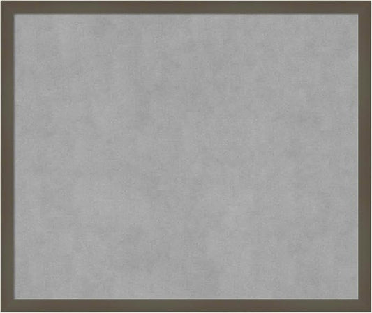 Amanti Art Grey Framed Magnetic Board 21x25 Medium Vision Board for use with Magnets, 100% Metal Sheet to Display Items as Office Decor or for Home Organization in mudroom, Kitchen or Kids Room