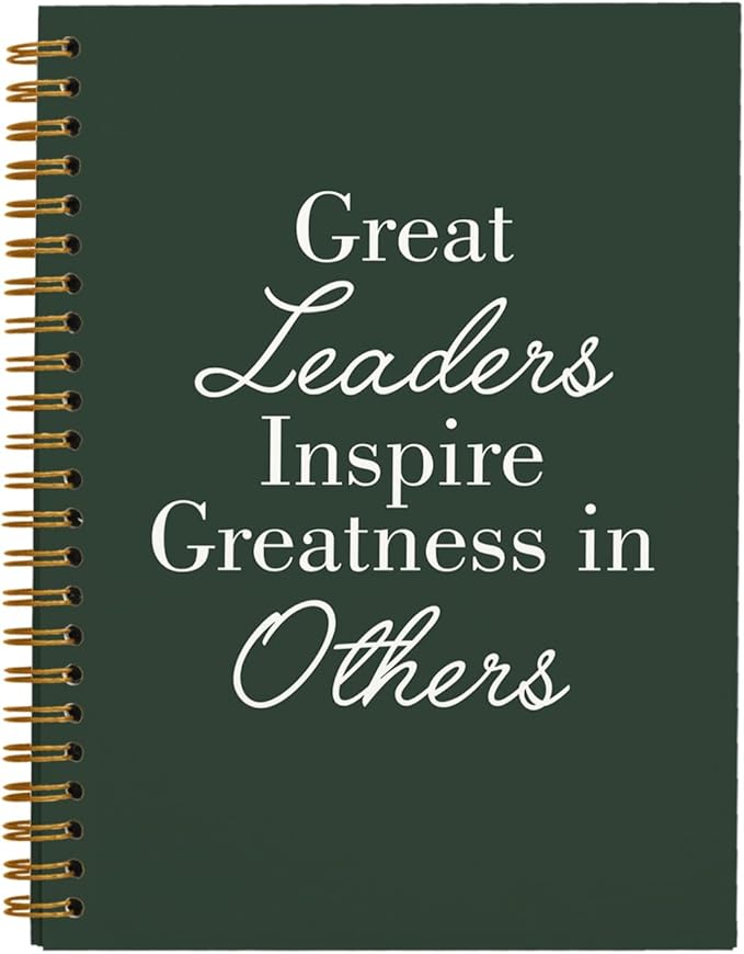 OXW Leadership Gifts Notebook Journal, Leader Gifts for Women Men, Meeting Notebook for Work, Thank You Gifts for Leader Boss Mentor Supervisor, Dark Green Spiral Notebook 5.5 x 8.3