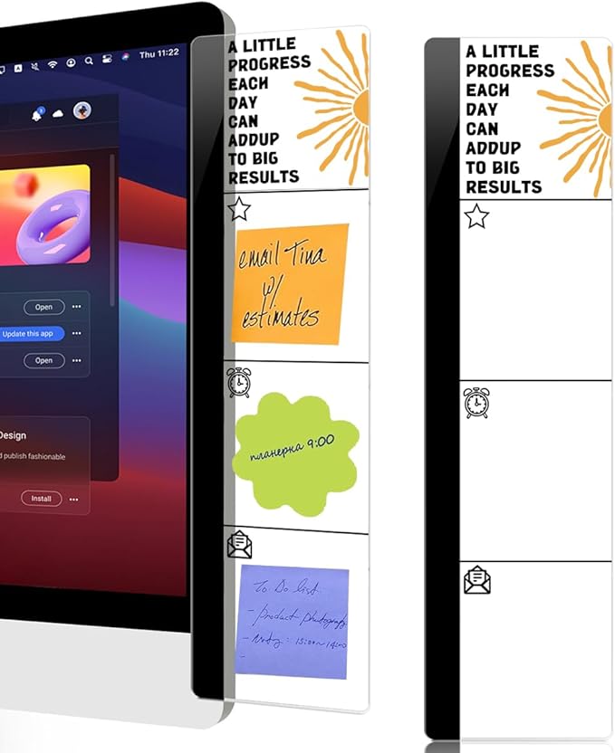 Computer Monitor Memo Board A Little Progress Each Day Can Add Up to Big Results Logo Decor Monitor Message Board Sticky Notes for Send Family Members Office Friends and Colleagues Gifts