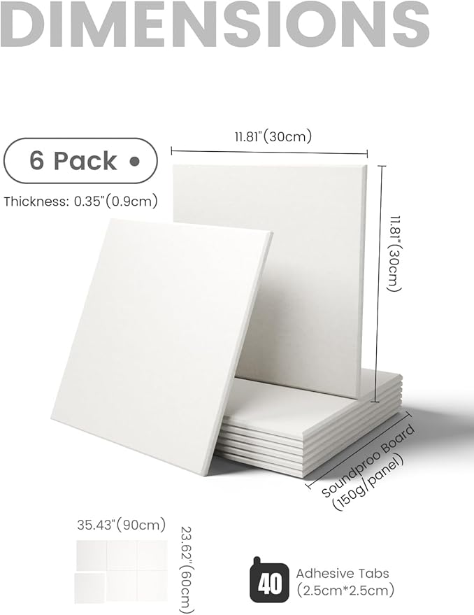 Fluxynara Large Felt Bulletin Board 36" x 24" Cork Board Alternative-6 Pack with 40 Safe Removable Adhesive Tabs, Cork Boards for Walls Cork Board for Home Office Classroom Pin Board - Milky White