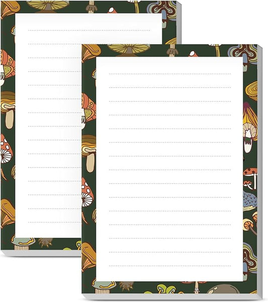 SXboxing Sticky Notes 4X6 Inches, 2 Pack Large Cute Self-Stick Pads, Bright Funny Memo Pads Easy to Stick for Home, Office Brown Boho Mushrooms