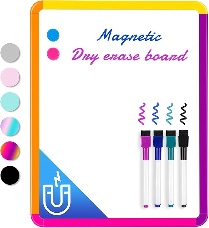VUSIGN Small White Board Dry Erase, 11''x14'' Magnetic Dry Erase Board, Mini Whiteboard with Markers for Students, Fridge, Wall, Locker
