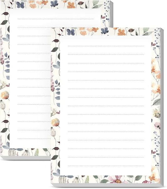 SXboxing Sticky Notes 4X6 Inches, 2 Pack Large Cute Self-Stick Pads, Bright Funny Memo Pads Easy to Stick for Home, Office Watercolor Boho Leaf