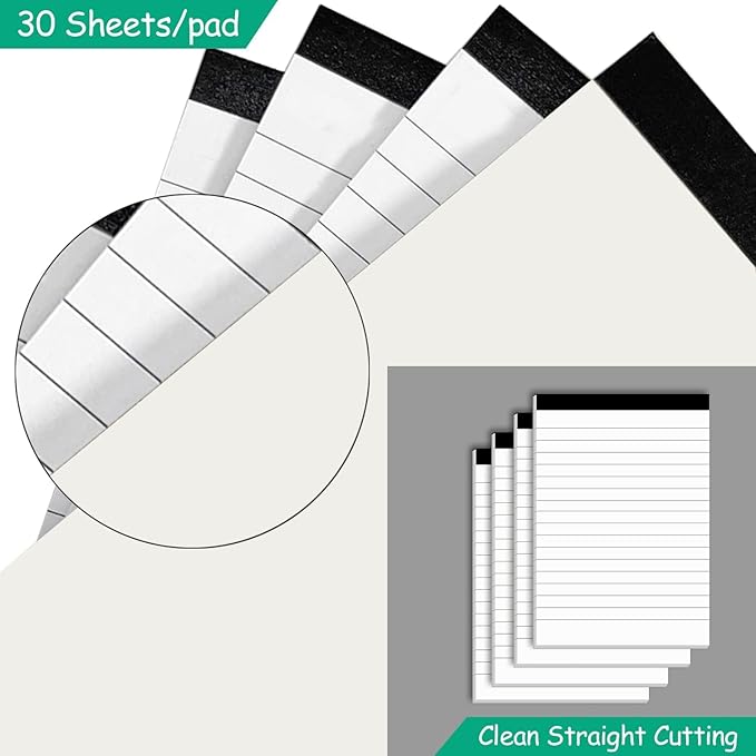 Nichela Notepad for Daily Planning and Organization of Work – 4 x 6-inches Lined Paper – Thick Bright White Paper – 30 Pages – Note Pads Ruled Pages – Pack of 30