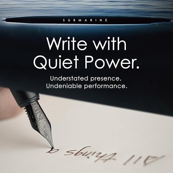 TAG Submarine Luxury Fountain Pen – TurbineDriven Refill, Gold-Plated Fine Nib, Elegant Writing Gift for Men & Women, Designed by Award-Winning Team