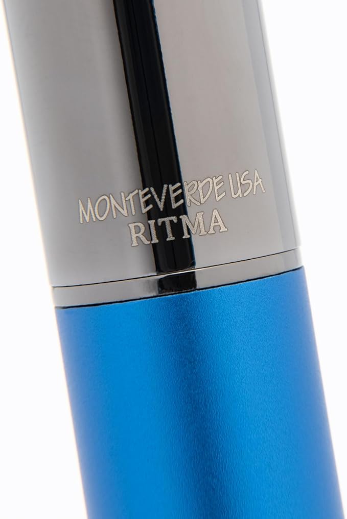 Monteverde USA Ritma Fountain Pen in Blue – Medium Nib, Balanced JoWo Stainless Steel, Refillable Ink Cartridge/Converter – Perfect for Professionals & Writing Enthusiasts