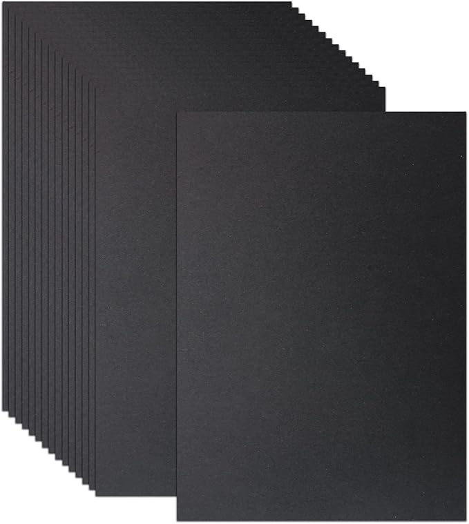 LIVHOLIC 100 Sheets Black Colored Card Stock Paper 92LB 250GSM A4 Thick Construction Paper Smooth Cardstock for DIY Crafts Scrapbooking