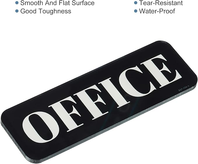 PATIKIL Office Sign, Acrylic 6"x2" Self Adhesive Door Sign Sticker Waterproof Decor Label for Office Home Business, Black