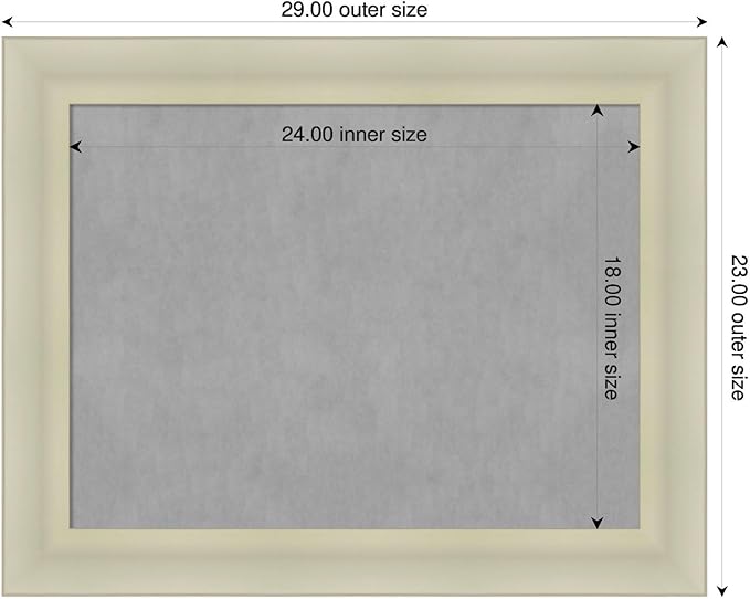 Amanti Art Silver Framed Magnetic Board 23x29 Medium Vision Board for use with Magnets, 100% Metal Sheet to Display Items as Office Decor or for Home Organization in mudroom, Kitchen or Kids Room