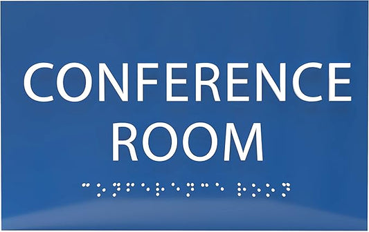 ADA CENTRAL SIGNS - 6" X4" Conference Room Sign - ADA Compliant Tactile Graphics Grade 2 Braille Text Privacy Sign | Wall Mount Plastic Meeting Signs For Schools, Hospitals, Offices, and Apartments
