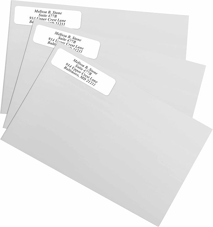 White Personalized Return Address Labels with Elegant Dispenser - Roll of 500 Custom Stickers