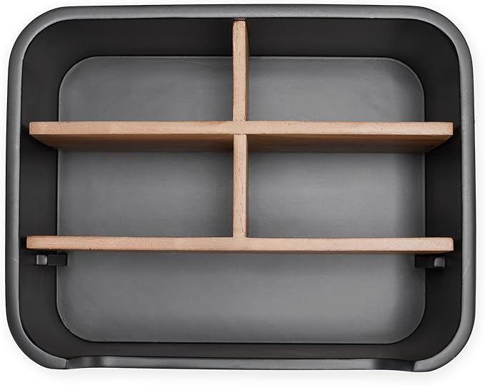 SZYRL Stylish Desk Organizer and Remote Control Holder in Black - Keep Your Workspace Tidy and Organized, Multi-Purpose Storage for Office Desktop Coffee Table Bedside Nightstand