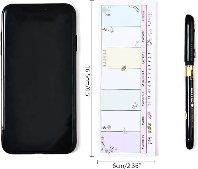 Weekly Organizer Long Strip Planner Notebook Pads Random Patterns for Goal Tasks Ideas Notes