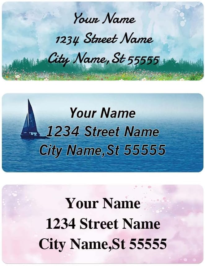 AWUSA Return Address Labels - Personalized Labels, Custom Colorful Patterns, Can Be Used for Box, Paper, Plastic, Glass, Metal (2.6x1 Inch, Set of 220, Matte Silver) 2.6''x1''