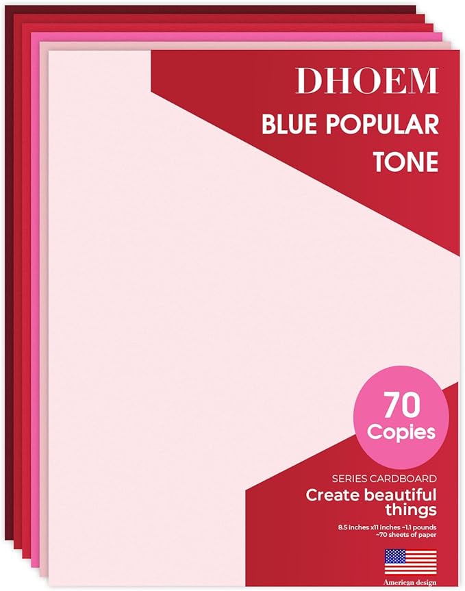 70 Sheets Red Tones Cardstock & Reds Construction Paper, Heavyweight for Printers 7 Gradient Colors Cardstock& Red Tones, Double Sided for Crafts, Scrapbooking & Printing