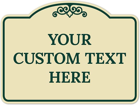 Custom Decorative Sign, Personalized Metal Sign for Business, Driveway, Home, Airbnb, Office Door Plaque, Green Border Sign, 18x24 Inches, ACM, Fade Resistant, Made in USA by Sigo Signs