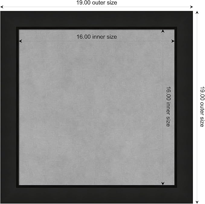 Amanti Art Black Framed Magnetic Board 19x19 Small Vision Board for use with Magnets, 100% Metal Sheet to Display Items as Office Decor or for Home Organization in mudroom, Kitchen or Kids Room