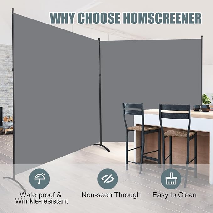 Room Divider 2 Panel Large Privacy Screens, 142''x72''H Upgraded Room Divider Wall for Room Partitions, Tall 6FT Partition Room Dividers Screen Panel for Bedroom Office School, Portable Partition Wall