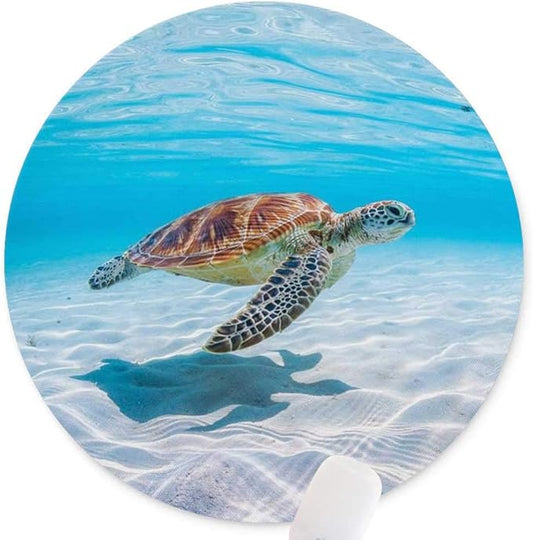 Round Mouse Pad,Anti Slip Rubber Round Cute Turtle Mousepads Desktops Gaming Mouse Mat Customized Designed for Home and Office,7.9 x 7.9inches