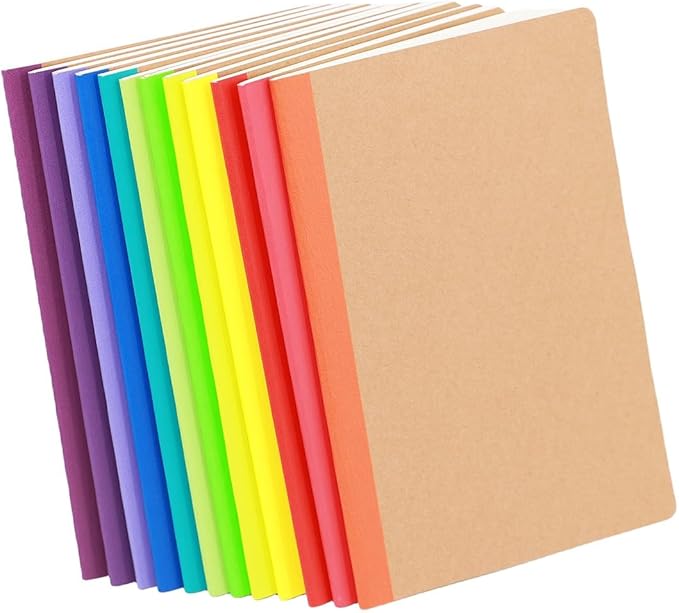 Zegrox 24 Pack A5 Kraft Notebooks, 60 Lined Pages Travel Journal Bulk, Soft Cover Notebooks for Women Girls Students, Making Plans Writing Memos Office School Supplies, 8.3 X 5.5 in