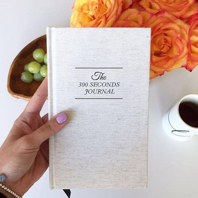 Gratitude Journal for Women & Men – 5 Minute Guided Daily Journal with Prompts for Mindfulness, Self Care & Positive Thinking, 300 Seconds Daily Reflection, Original Linen Cover, 2026 Edition