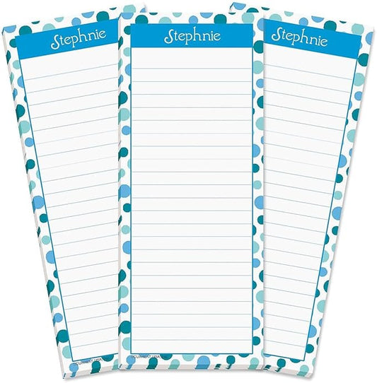Current Zippy Dots Personalized Notepads – Set of 3, 50-Sheet Lined Paper Pads, Memo Pad, Shopping List, To-Do Notes, Office Organizer