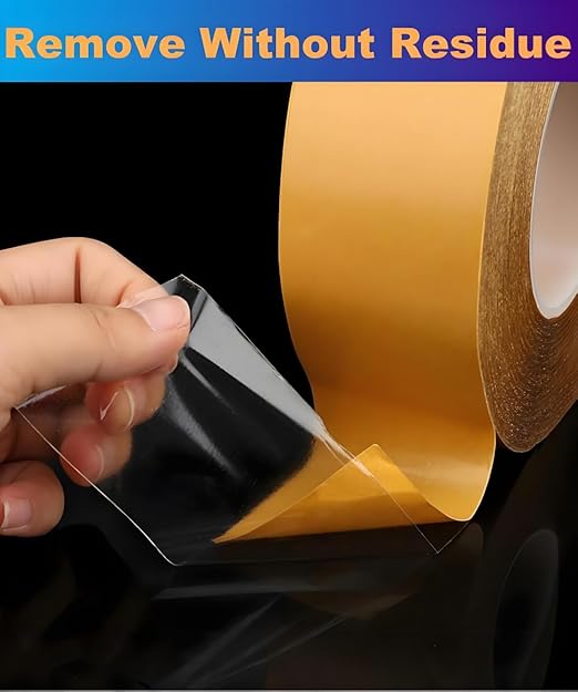 Ultra-Thin Clear Double Sided Adhesive Tape 2 Inch x 85FT Heavy Duty Two Side Strong Sticky Mounting Tape, for DIY Arts & Crafts, Rug Non-slip, Anti Cat Scratch, Paste Wall Decoration, CNC Woodworking