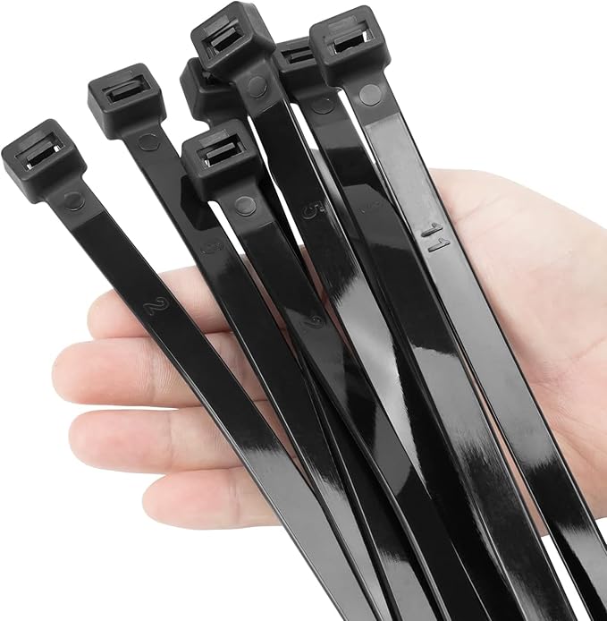 XINGO 12 Inch Black Large Zip Ties Heavy Duty 500 Pack, 200 LBS Ultra Strong Plastic Wire Ties, Large Cable Ties Extra Long Tie Wraps, Indoor and Outdoor UV Resistant