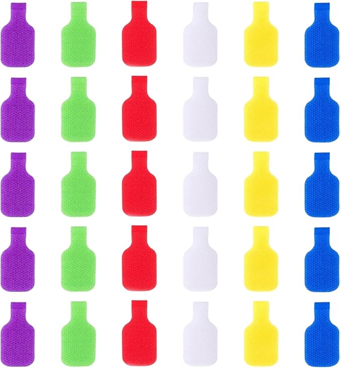 POMELUNE Cable Labels,Multi-Color Write On Cord Label for Cable Management,Organization,Electronics Computers,30 pcs