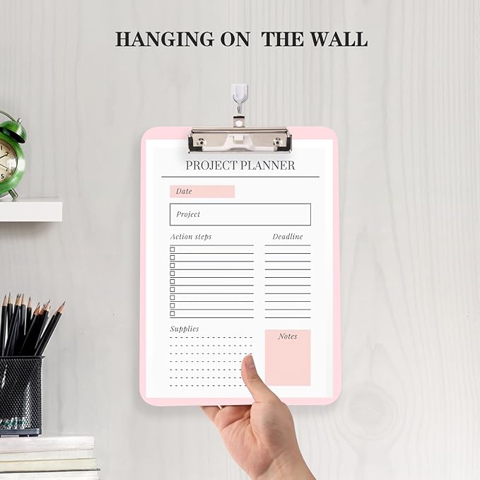 TFDLCG zm Pink Plastic Clipboard,Nursing Clipboard,Standard Letter A4 Size,Heavy Duty Clip Boards 8.5x11,Cute Clipboards with Pen Holder for Women Kids Students,School Office Home Work