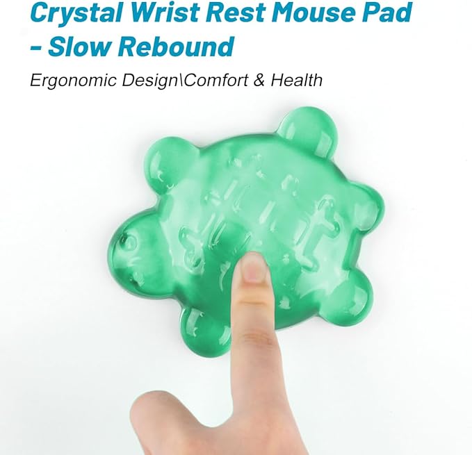 Lucocia Silicone Gel Mouse Wrist Rest,Cute Turtle Shape Ergonomic Elbow Mouse Rest Wrist Pad,Comfort Support for Typing and Gaming-Green