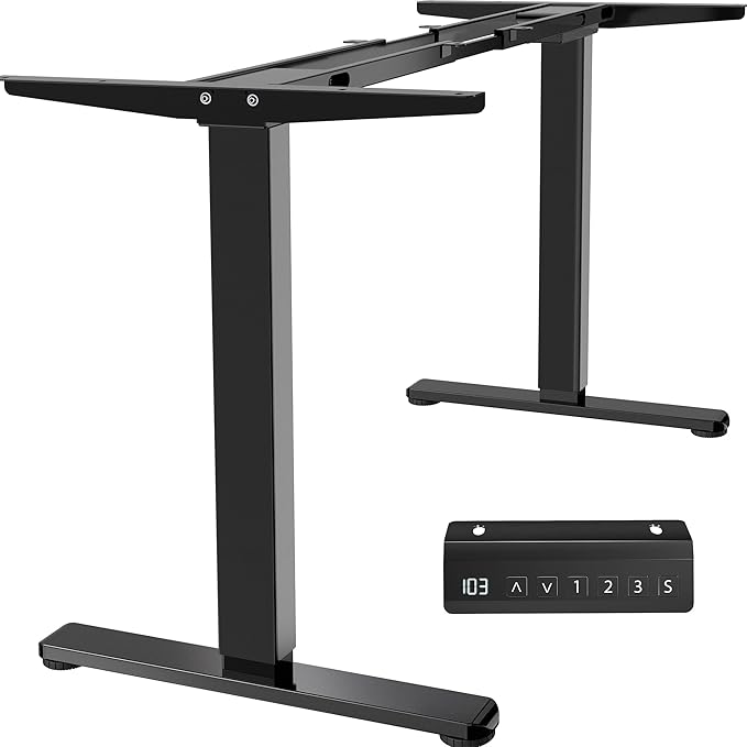 VIVO Heavy Duty Dual Motor Electric Sit Stand Desk Frame, 220 lbs Capacity up to 85" x 43" Tops, Memory Controller Height Adjustable Frame Only, Black, DESK-E-200B
