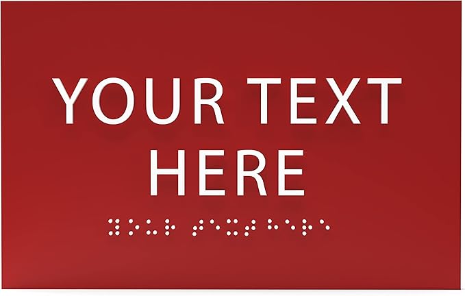 ADA CENTRAL SIGNS - 6" X4" Personalized Custom Sign- Tactile Graphics Grade 2 Braille Text | ADA Compliant Wall Mount Plastic Signs For Schools, Offices, Businesses, Apartments & Restaurants