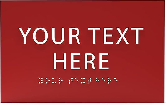 ADA CENTRAL SIGNS - 6" X4" Personalized Custom Sign- Tactile Graphics Grade 2 Braille Text | ADA Compliant Wall Mount Plastic Signs For Schools, Offices, Businesses, Apartments & Restaurants