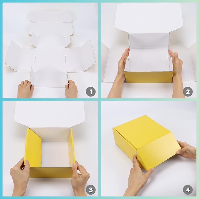 PHAREGE 12x9x4 inch Gift Shipping Boxes Bulk 18 Pack 6 Colors, Tab Lock Tuck Top Mailing Boxes for Packaging Small Business, Medium Cardboard Mailer Boxes for Wrapping Present