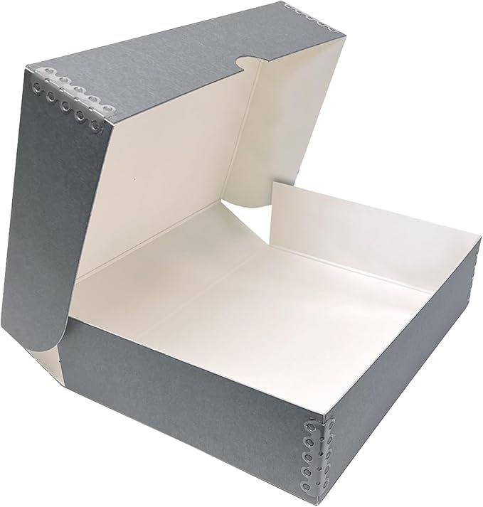 Lineco, 9x12 Clamshell Archival Folio Storage Box, 3" Deep, Acid-Free with Metal Edge Preservation Box. Preserves Picture Magazines Longevity, Organize Photos or Documents, Artwork, DIY