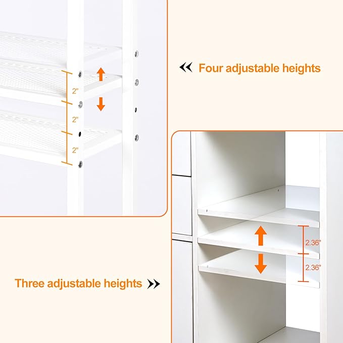 Livofloral Vertical File Cabinet with Charging Station, Filing Cabinets for Home Office, Large Printer Stand with Open Storage Shelves, 3 Drawer Filing Cabinet with Lock fits Letter/A4 Size, White