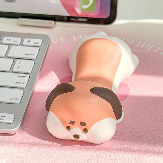 Cityhermit Upgrade Ergonomic Memory Foam Wrist Rest Support for Mouse Computer Arm Rest for Desk Cute Animals Wrist Pad Office Supplies Slow Rising PU Wrist Pad (Dog)