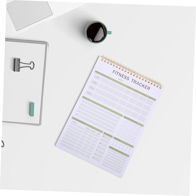 VICASKY Fitness Journal Notebook for Daily Training Sturdy Workout Planner Goal Setting 12-Month Fitness Agenda Notepad for Men Women Gym Enthusiasts