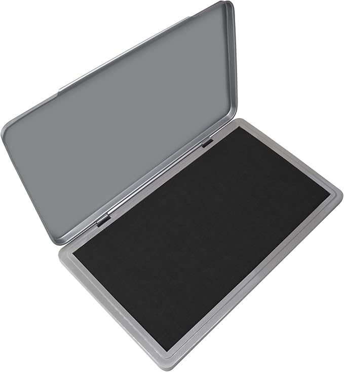 Metal Case Stamp Pad Large Size, Black Color - Size: 3" x 6" - Choose from 15 Ink Colors