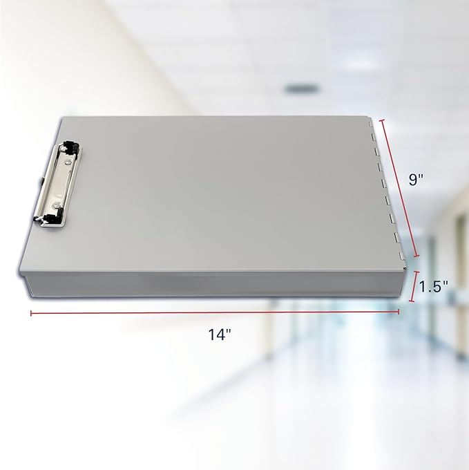 Saunders Metal Clipboard with Storage, Silver Dual Layer Nursing Clipboard Folio, Letter Size Paper Organizer, Slim Steel Clip, Form Holder Clip Board for Office, School & Work - Made in USA