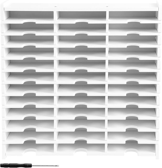 Abizarch 36 Slots Ink Pad Printing Storage Box, Large Capacity Ink Pad Holder for Stamp Up or Ranger Ink Pads Painting Tray Rack for Crafts Supply