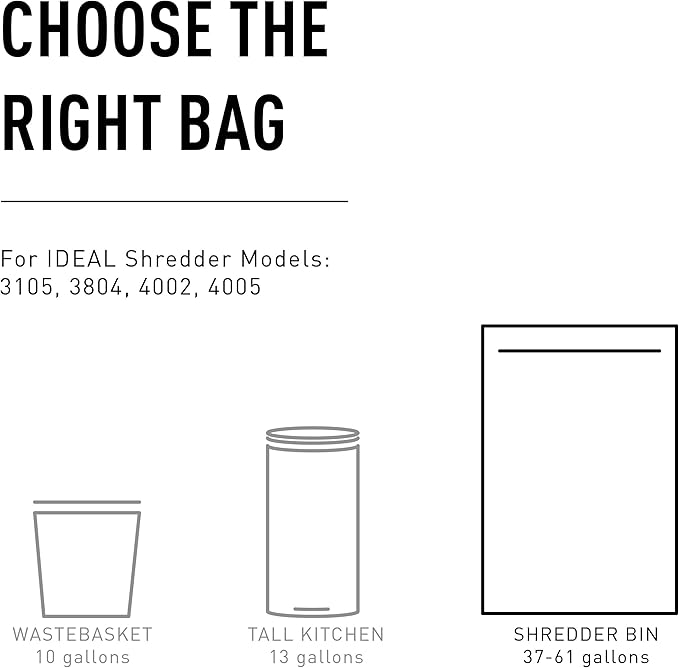 IDEAL Maintenance Bundle: AC0901H Gusseted Shredder Bags 40x14x48 Case 80 56-Gallon + High-Cling Lubricating Oil 6 Quart Bottles IDEACCED21/6H Compatible 2604, 3105, 4001 4003 4005, 4108