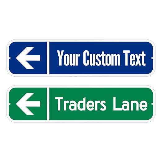 SmartSign Customize Your Own Blue Street Sign with Left Arrow | 6" x 24" 3M EG Reflective Aluminum