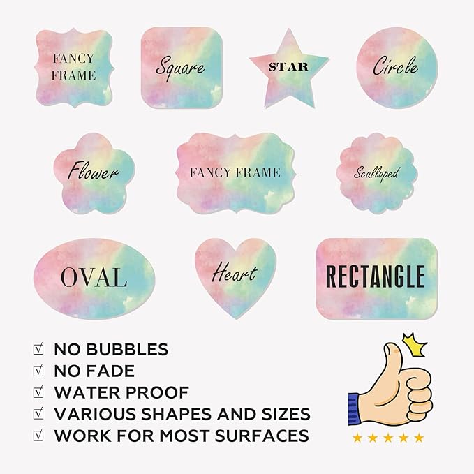 Custom Stickers Personalized Labels - Customized Stickers with Any Design Image Logo Text,Custom Stickers for Business Logo,Custom Thank You Label Stickers,100 Labels (Fancy Frame,2"x1")